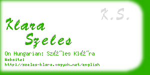 klara szeles business card